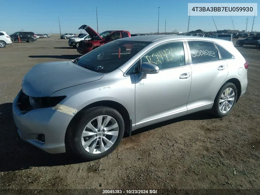 2014 Toyota Venza Le/Xle VIN: 4T3BA3BB7EU059930 Lot: 30045383