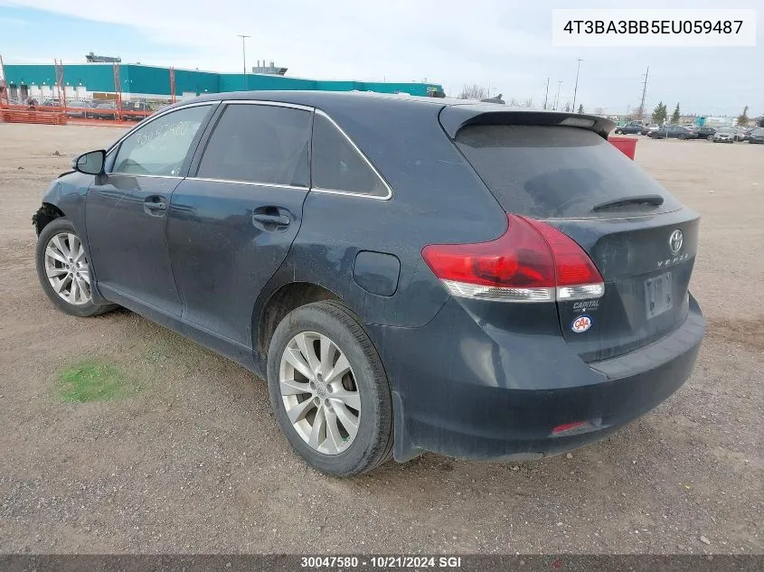 2014 Toyota Venza Le/Xle VIN: 4T3BA3BB5EU059487 Lot: 30047580