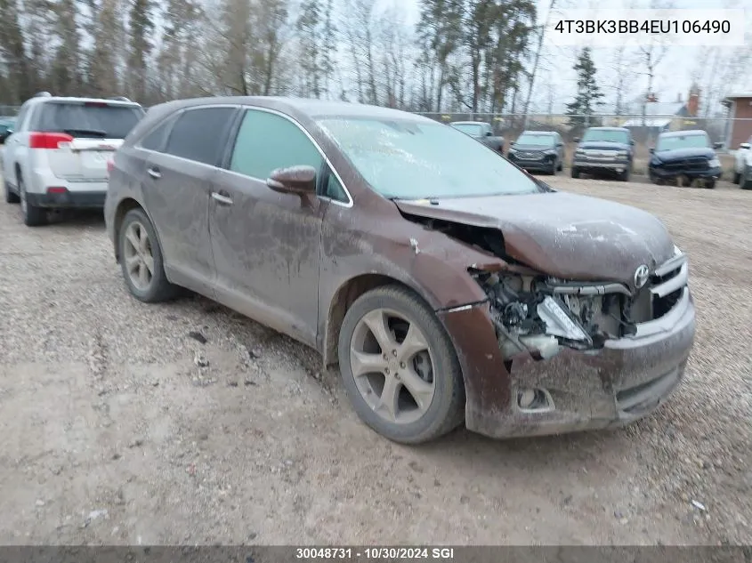 2014 Toyota Venza Le/Xle/Limited VIN: 4T3BK3BB4EU106490 Lot: 30048731