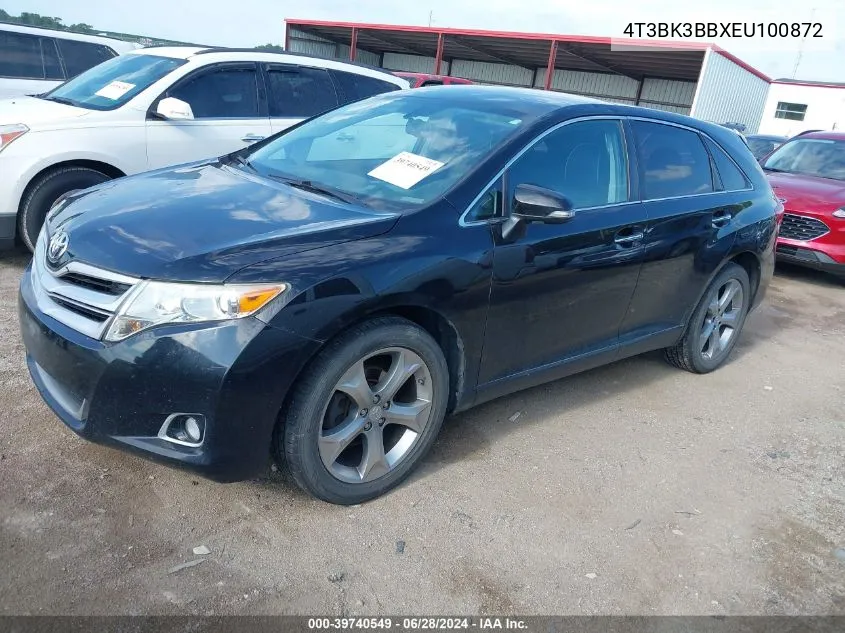 2014 Toyota Venza Xle V6 VIN: 4T3BK3BBXEU100872 Lot: 39740549