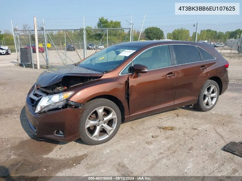 2014 Toyota Venza Le/Xle/Limited VIN: 4T3BK3BB6EU107625 Lot: 40316805