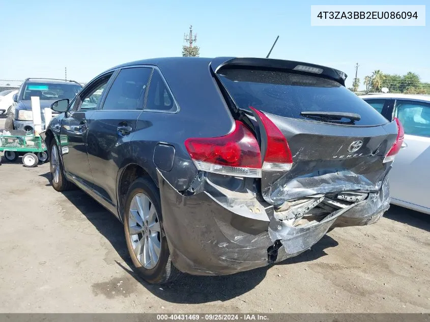 4T3ZA3BB2EU086094 2014 Toyota Venza Le