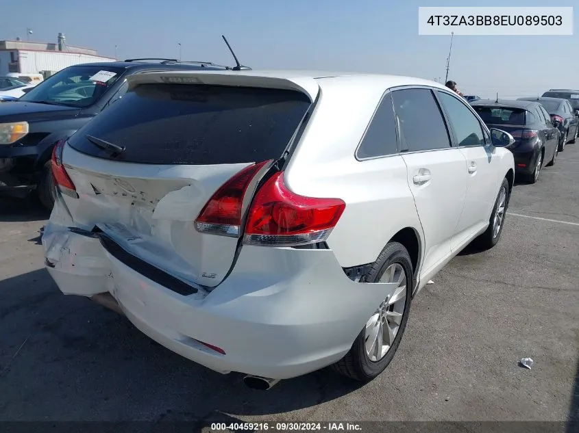 2014 Toyota Venza Le/Xle VIN: 4T3ZA3BB8EU089503 Lot: 40459216