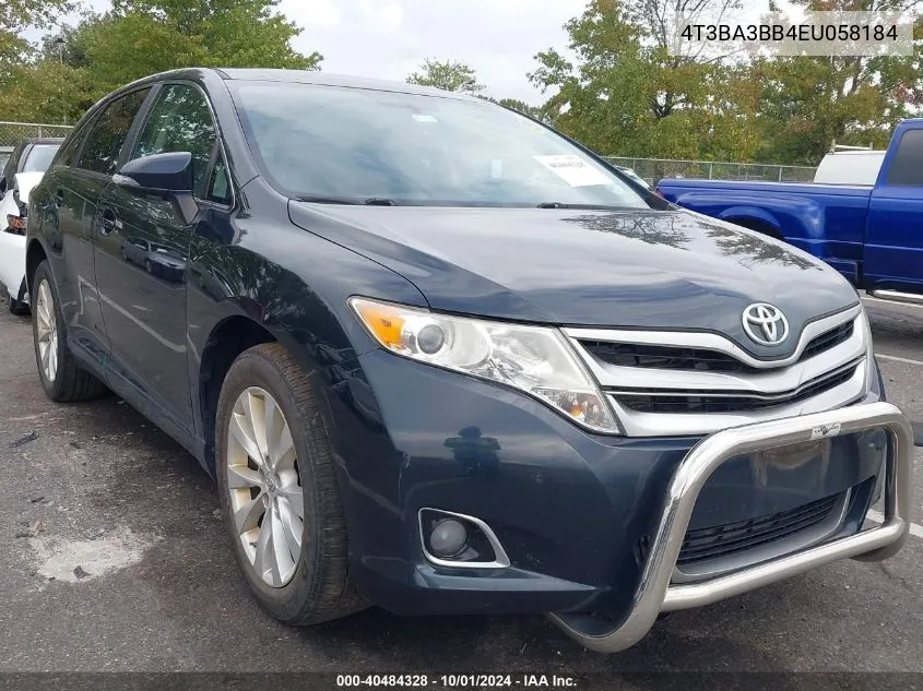 2014 Toyota Venza Le/Xle VIN: 4T3BA3BB4EU058184 Lot: 40484328