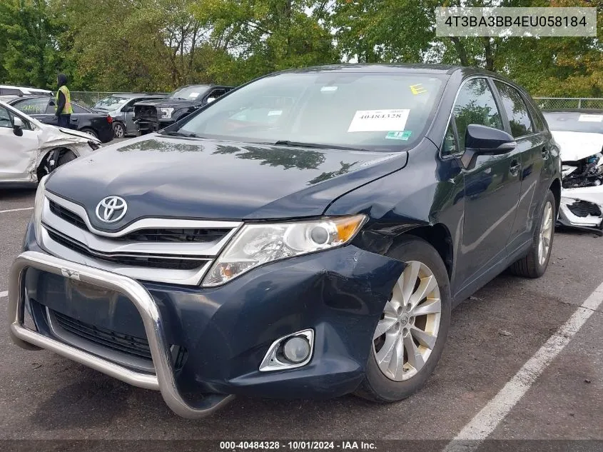 2014 Toyota Venza Le/Xle VIN: 4T3BA3BB4EU058184 Lot: 40484328