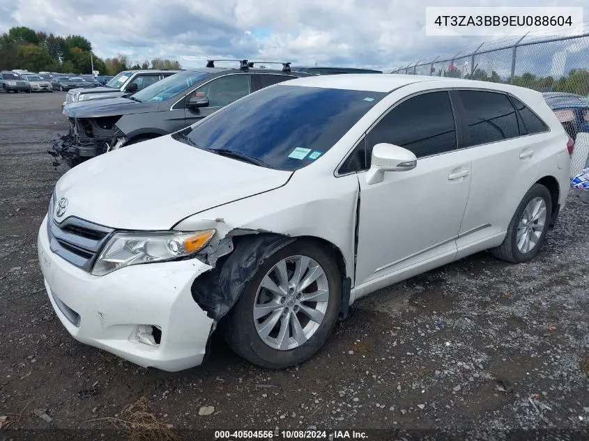 2014 Toyota Venza Le/Xle VIN: 4T3ZA3BB9EU088604 Lot: 40504556