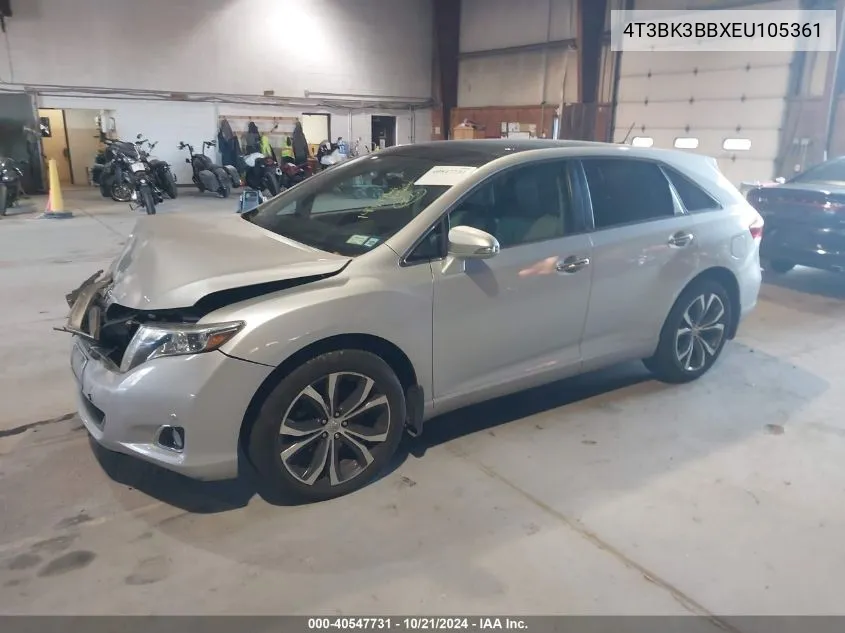 2014 Toyota Venza Limited V6 VIN: 4T3BK3BBXEU105361 Lot: 40547731