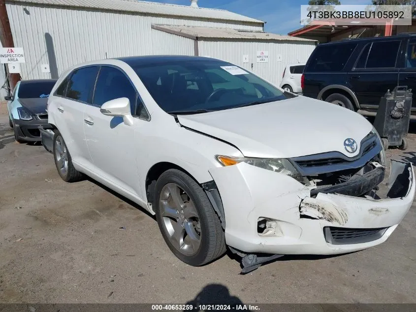 2014 Toyota Venza Le/Xle/Limited VIN: 4T3BK3BB8EU105892 Lot: 40653259