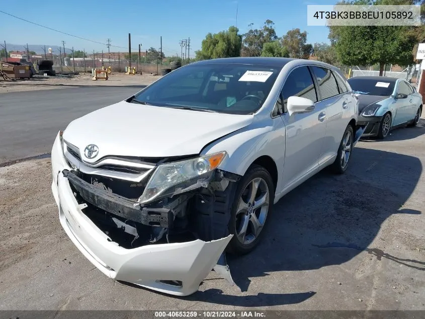 2014 Toyota Venza Le/Xle/Limited VIN: 4T3BK3BB8EU105892 Lot: 40653259