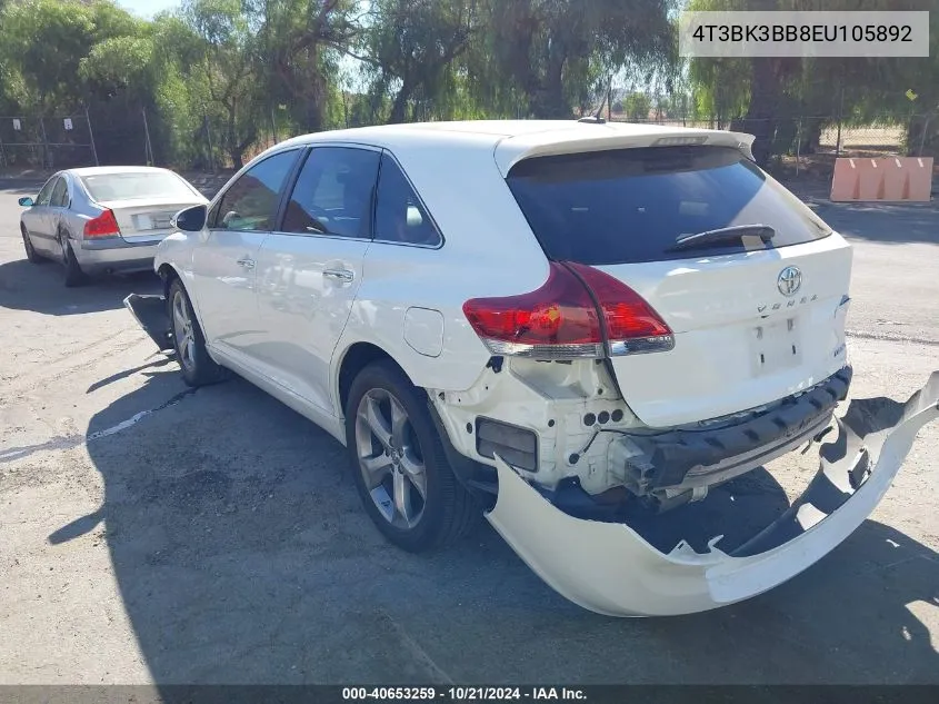 2014 Toyota Venza Le/Xle/Limited VIN: 4T3BK3BB8EU105892 Lot: 40653259