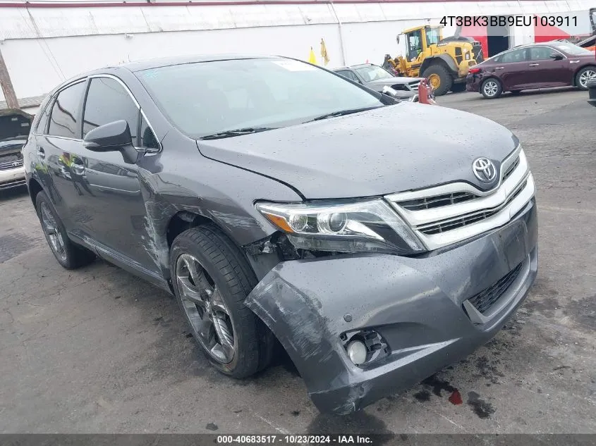 2014 Toyota Venza Limited V6 VIN: 4T3BK3BB9EU103911 Lot: 40683517