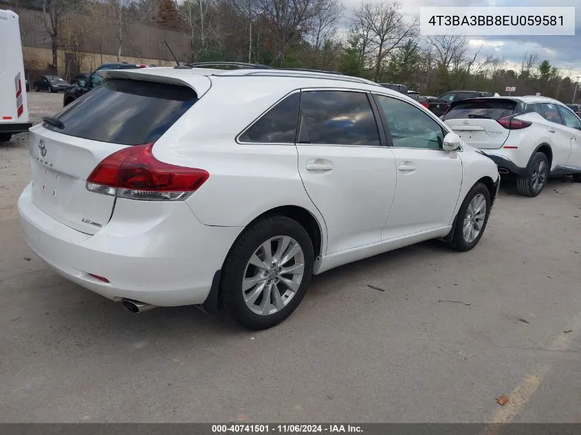 2014 Toyota Venza Le VIN: 4T3BA3BB8EU059581 Lot: 40741501