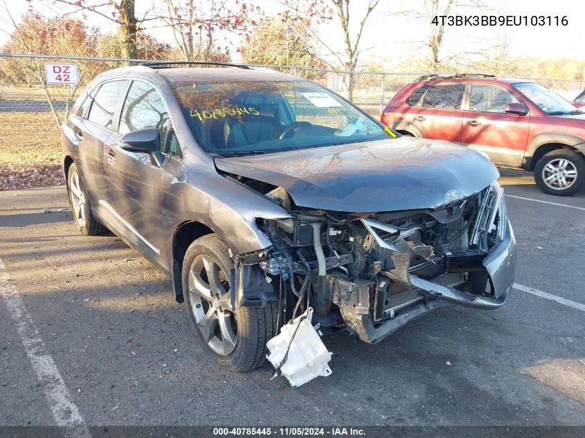 2014 Toyota Venza Xle V6 VIN: 4T3BK3BB9EU103116 Lot: 40785445