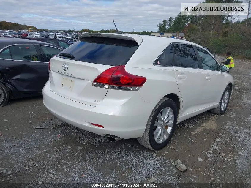 2014 Toyota Venza Le VIN: 4T3ZA3BB2EU088606 Lot: 40828415