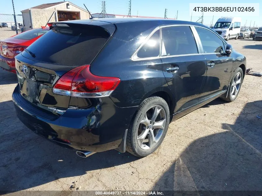 2014 Toyota Venza Limited V6 VIN: 4T3BK3BB6EU102456 Lot: 40849737