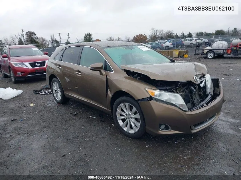 2014 Toyota Venza Xle VIN: 4T3BA3BB3EU062100 Lot: 40865492