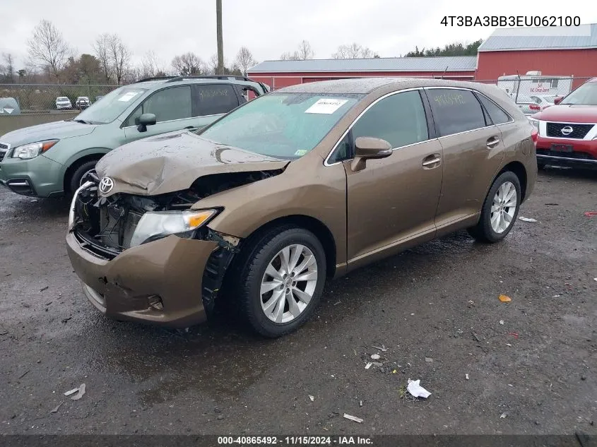 2014 Toyota Venza Xle VIN: 4T3BA3BB3EU062100 Lot: 40865492