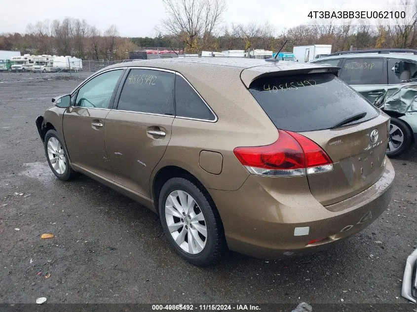 2014 Toyota Venza Xle VIN: 4T3BA3BB3EU062100 Lot: 40865492