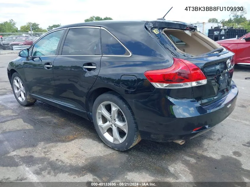 2015 Toyota Venza Xle V6 VIN: 4T3BK3BB8FU109930 Lot: 40133695