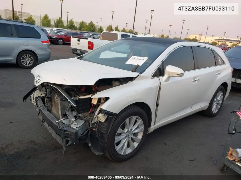 2015 Toyota Venza Xle VIN: 4T3ZA3BB7FU093110 Lot: 40289405