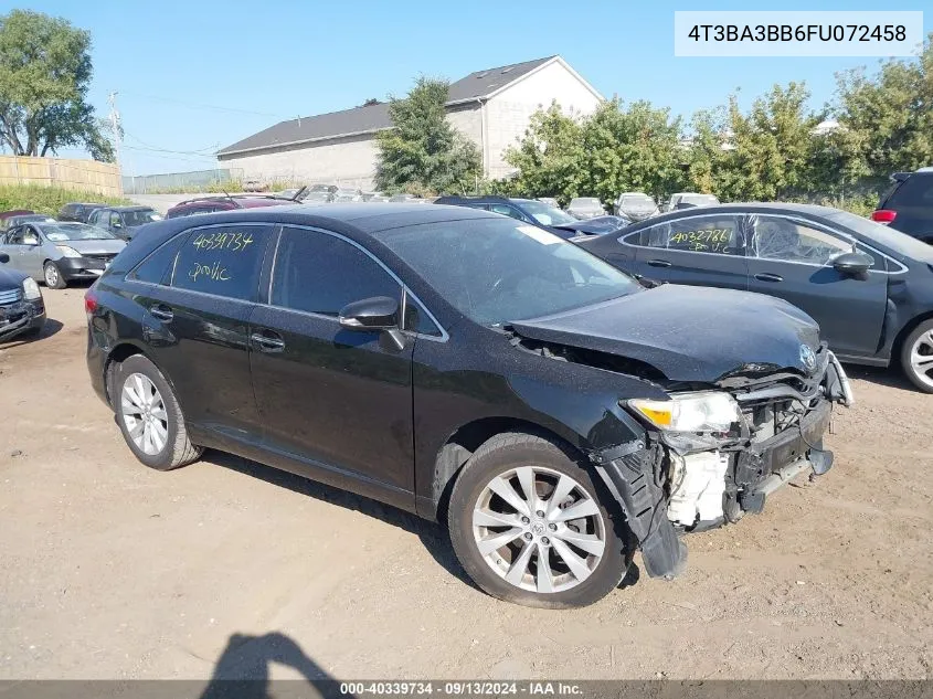 2015 Toyota Venza Le/Xle VIN: 4T3BA3BB6FU072458 Lot: 40339734