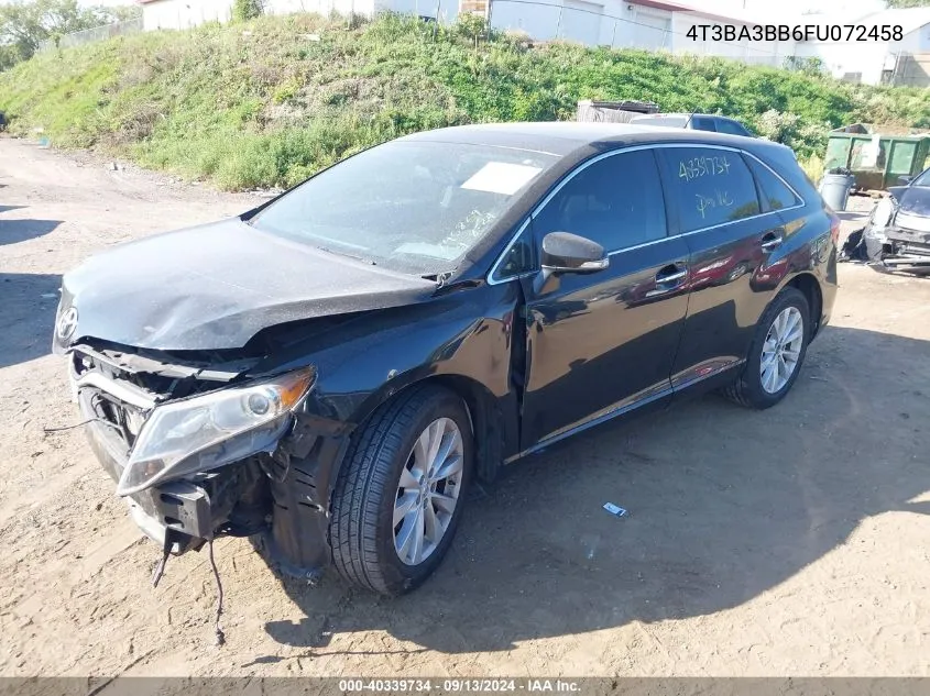 2015 Toyota Venza Le/Xle VIN: 4T3BA3BB6FU072458 Lot: 40339734