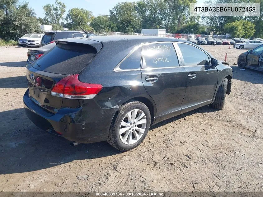 2015 Toyota Venza Le/Xle VIN: 4T3BA3BB6FU072458 Lot: 40339734