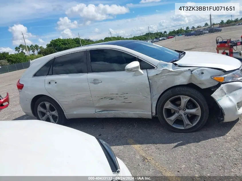 2015 Toyota Venza Xle V6 VIN: 4T3ZK3BB1FU071651 Lot: 40433132