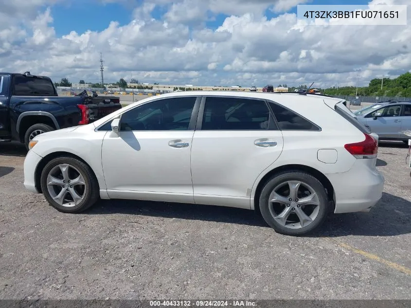 2015 Toyota Venza Xle V6 VIN: 4T3ZK3BB1FU071651 Lot: 40433132