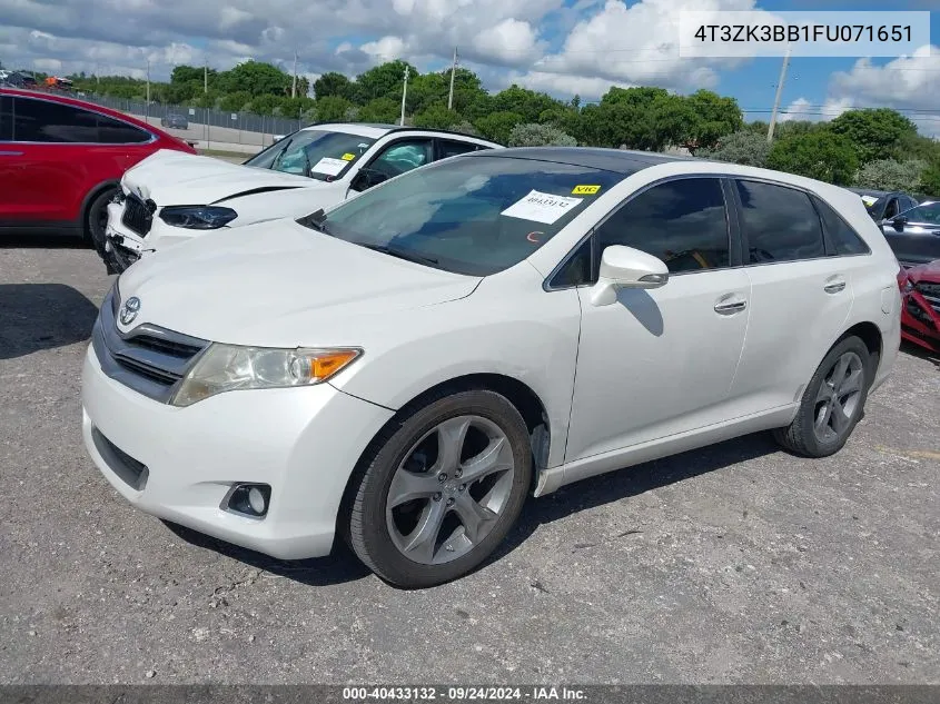 2015 Toyota Venza Xle V6 VIN: 4T3ZK3BB1FU071651 Lot: 40433132