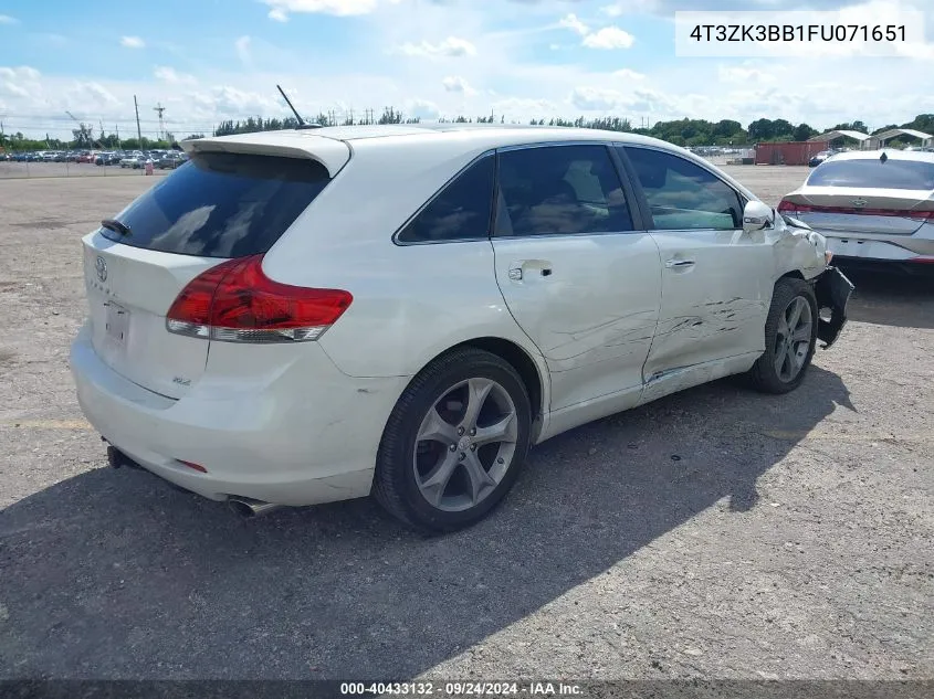 2015 Toyota Venza Xle V6 VIN: 4T3ZK3BB1FU071651 Lot: 40433132