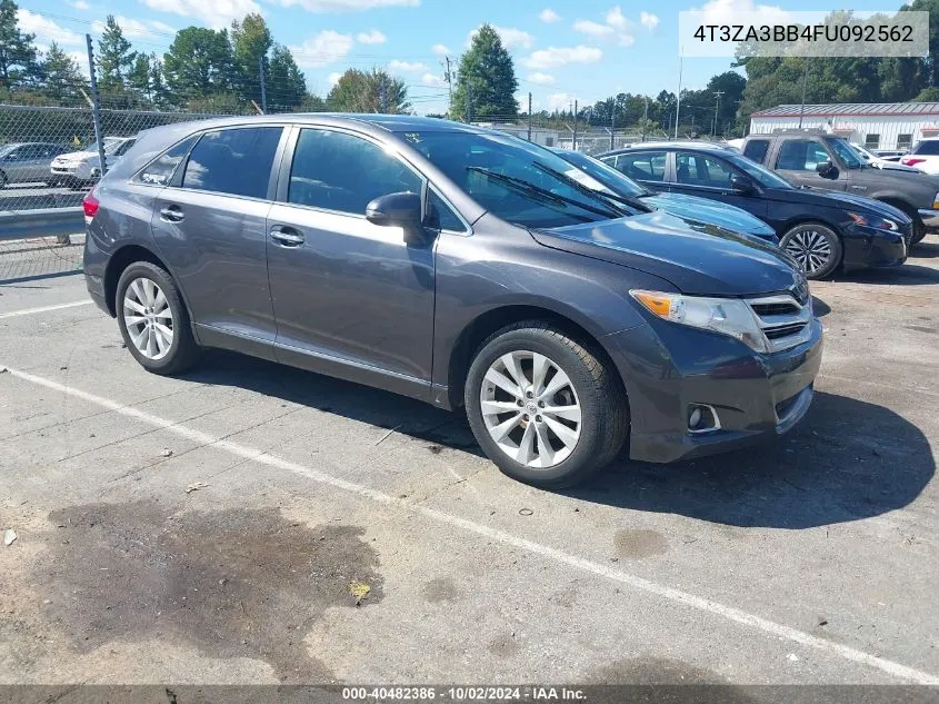 2015 Toyota Venza Xle VIN: 4T3ZA3BB4FU092562 Lot: 40482386