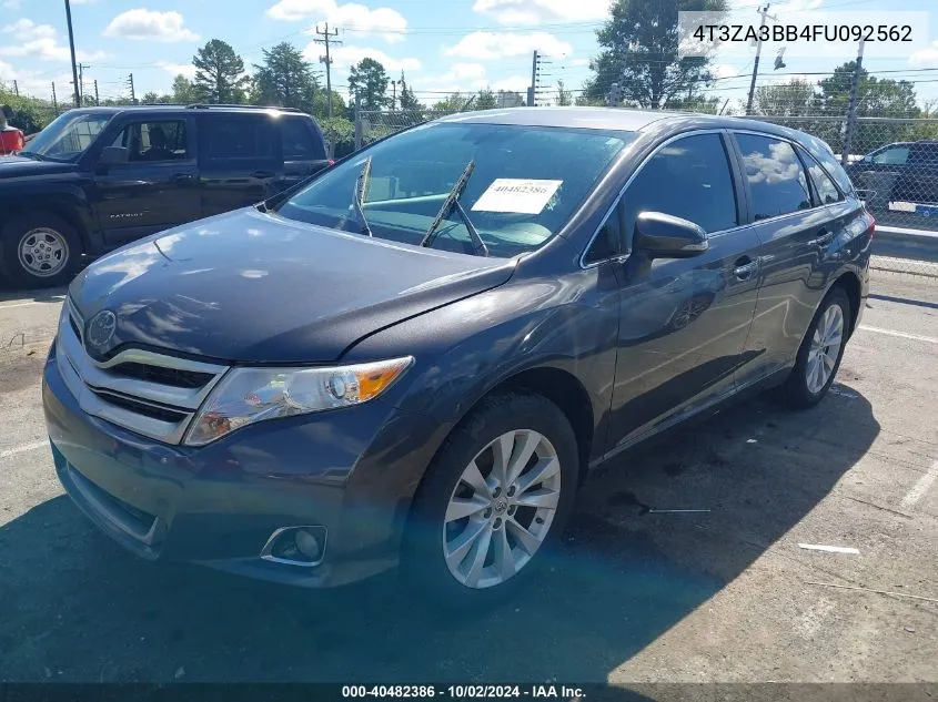 2015 Toyota Venza Xle VIN: 4T3ZA3BB4FU092562 Lot: 40482386