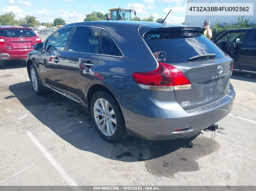 2015 Toyota Venza Xle VIN: 4T3ZA3BB4FU092562 Lot: 40482386