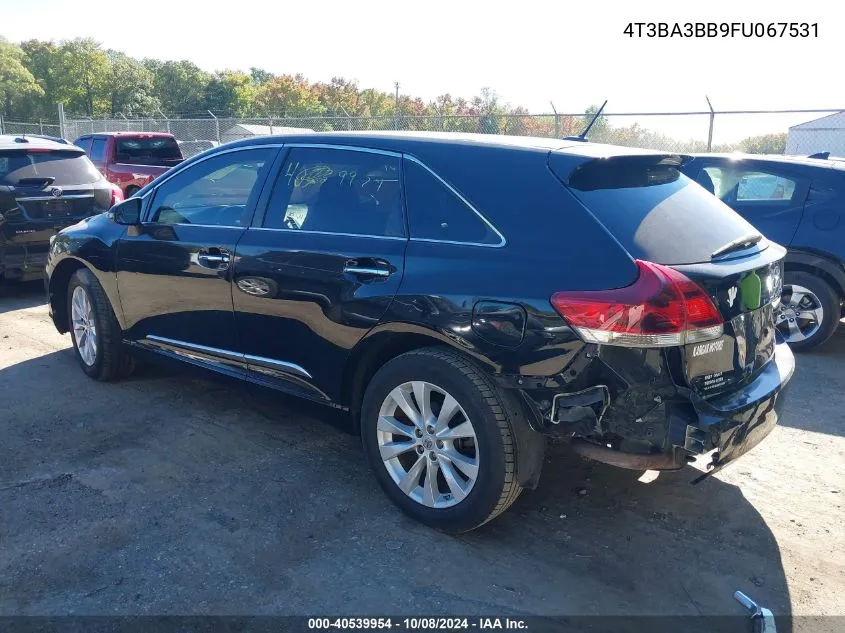 2015 Toyota Venza Le/Xle VIN: 4T3BA3BB9FU067531 Lot: 40539954