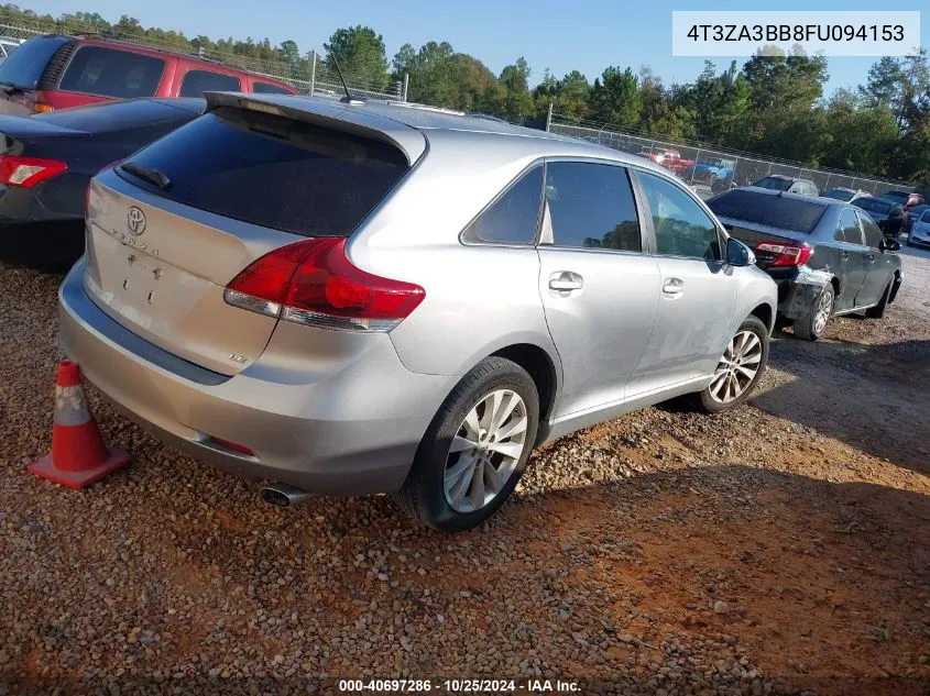 2015 Toyota Venza Le VIN: 4T3ZA3BB8FU094153 Lot: 40697286