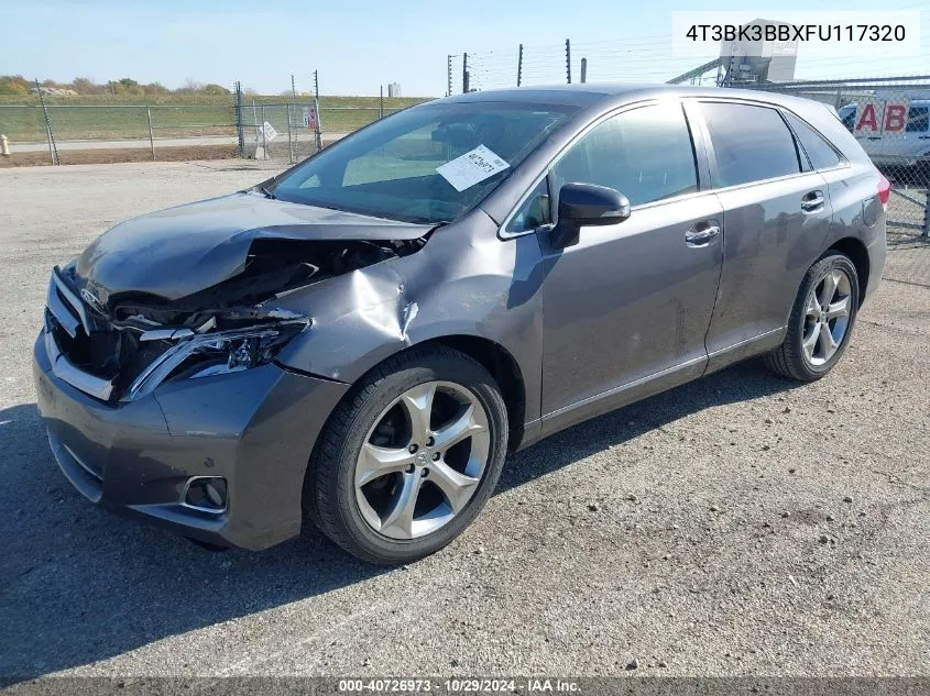 2015 Toyota Venza Limited V6 VIN: 4T3BK3BBXFU117320 Lot: 40726973