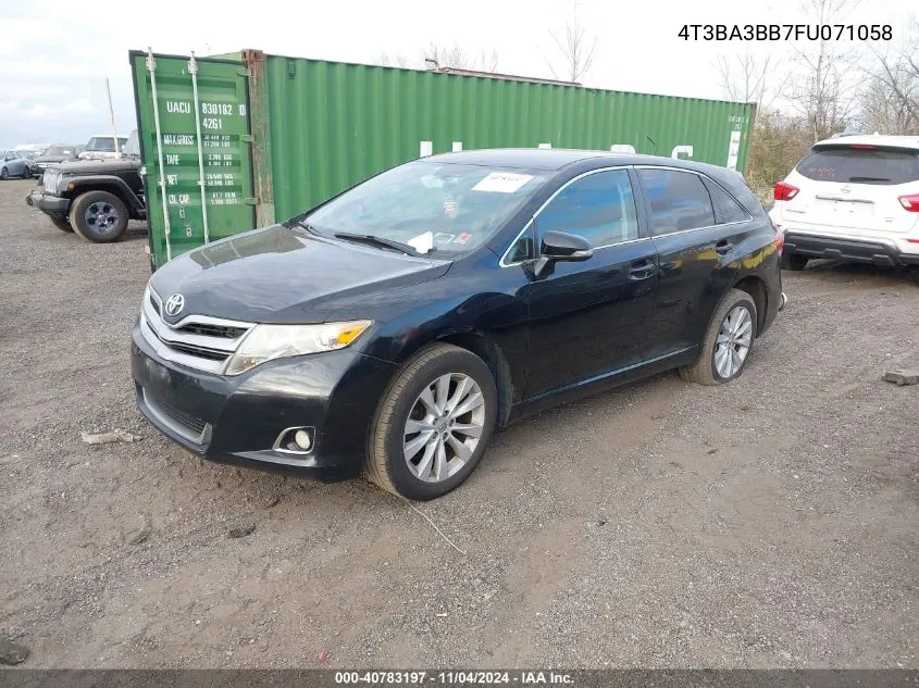 2015 Toyota Venza Le VIN: 4T3BA3BB7FU071058 Lot: 40783197