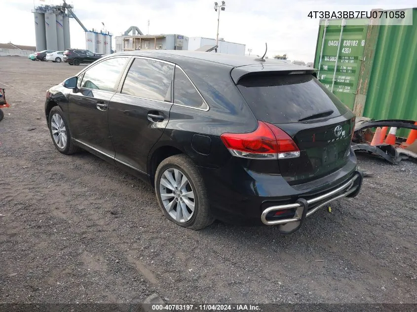 2015 Toyota Venza Le VIN: 4T3BA3BB7FU071058 Lot: 40783197