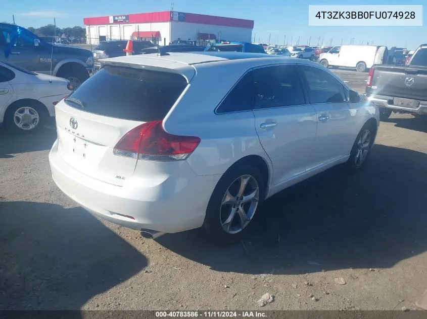 2015 Toyota Venza Le/Xle/Limited VIN: 4T3ZK3BB0FU074928 Lot: 40783586