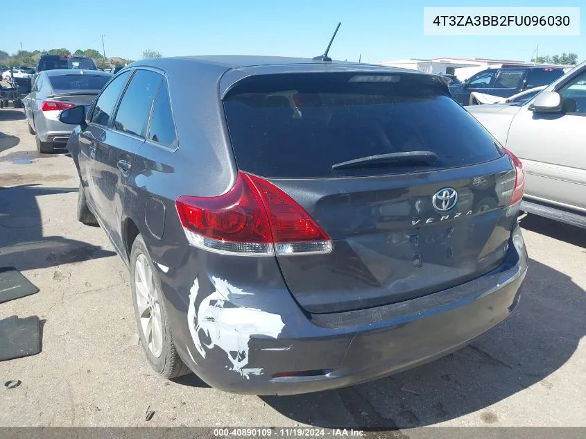 2015 Toyota Venza Le VIN: 4T3ZA3BB2FU096030 Lot: 40890109