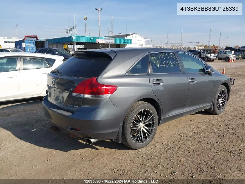 2016 Toyota Venza Xle VIN: 4T3BK3BB8GU126339 Lot: 12095393