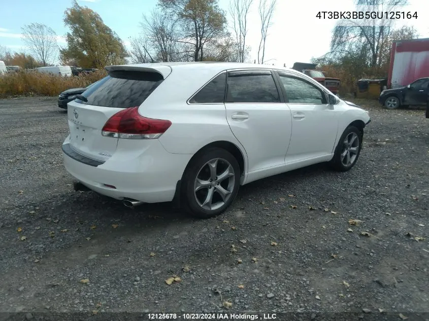 2016 Toyota Venza Base V6 VIN: 4T3BK3BB5GU125164 Lot: 12125678