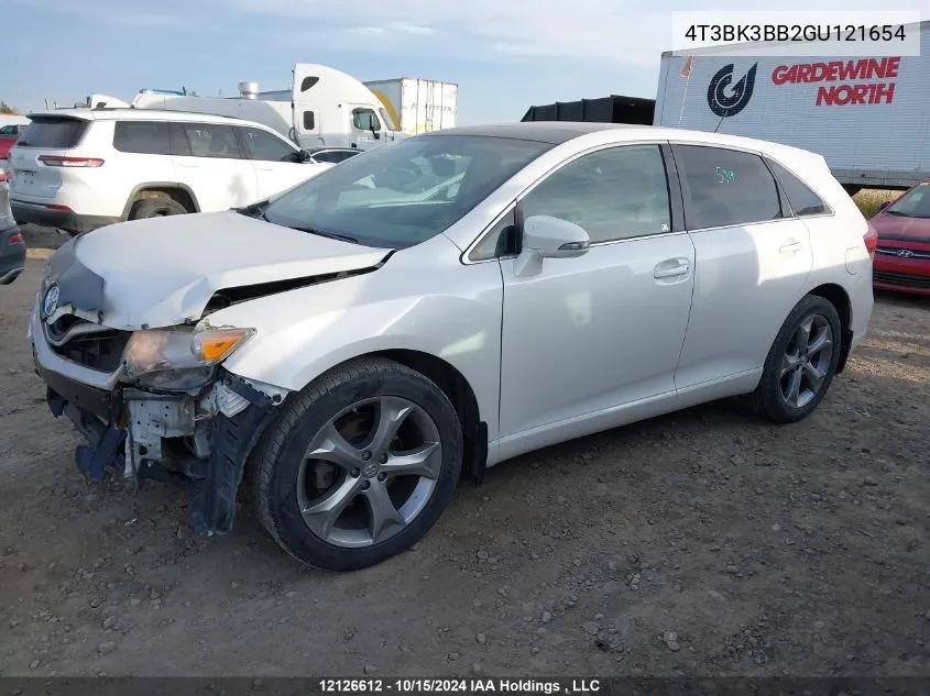 2016 Toyota Venza Base V6 VIN: 4T3BK3BB2GU121654 Lot: 12126612