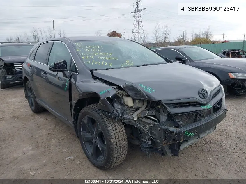 2016 Toyota Venza Xle VIN: 4T3BK3BB9GU123417 Lot: 12136841