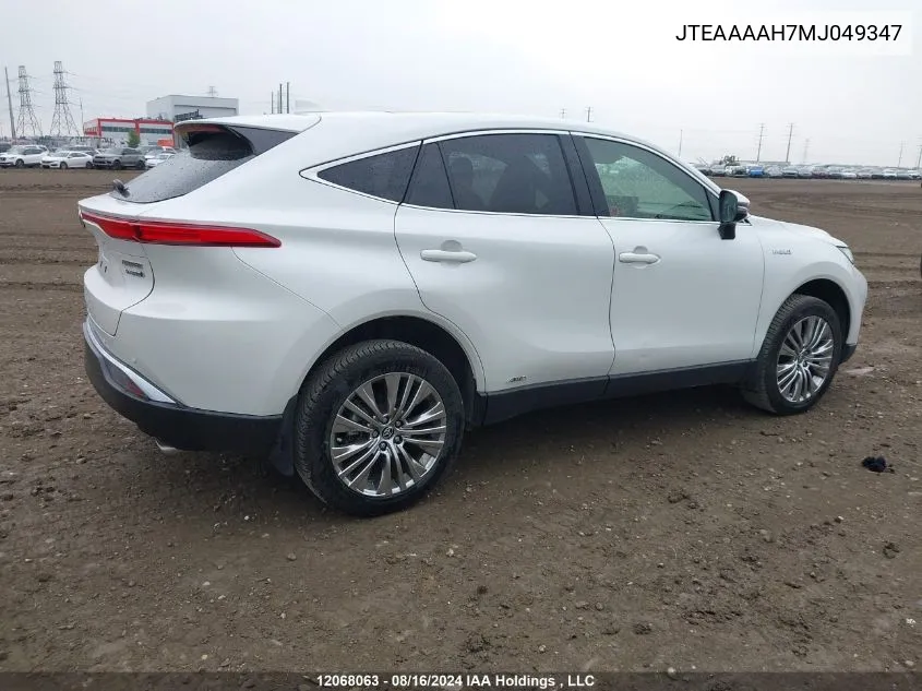 2021 Toyota Venza Le/Xle/Limited VIN: JTEAAAAH7MJ049347 Lot: 12068063