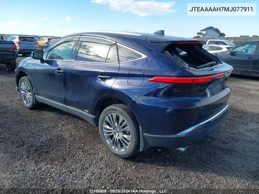 2021 Toyota Venza Le/Xle/Limited VIN: JTEAAAAH7MJ077911 Lot: 12106809