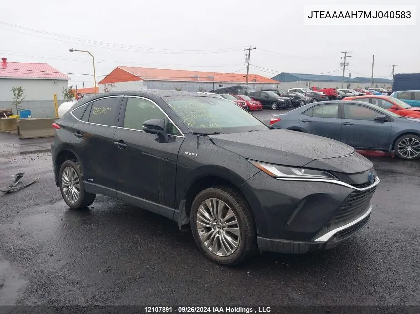 2021 Toyota Venza Le/Xle/Limited VIN: JTEAAAAH7MJ040583 Lot: 12107891