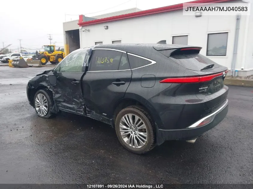 2021 Toyota Venza Le/Xle/Limited VIN: JTEAAAAH7MJ040583 Lot: 12107891