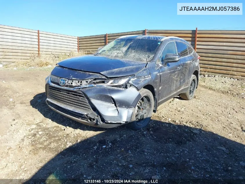 JTEAAAAH2MJ057386 2021 Toyota Venza Xle